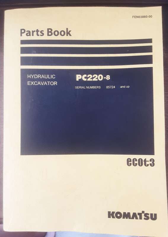 Komatsu Hydraulic Excavator PC220-8 Parts Book serial nbrs 85724 and up