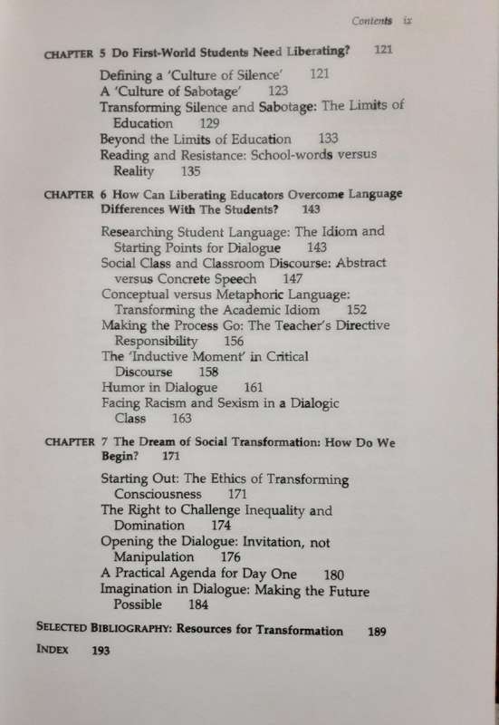 A Pedagogy For Liberation, Dialogues on Transforming Education by Ira Shore & Paulo Freire
