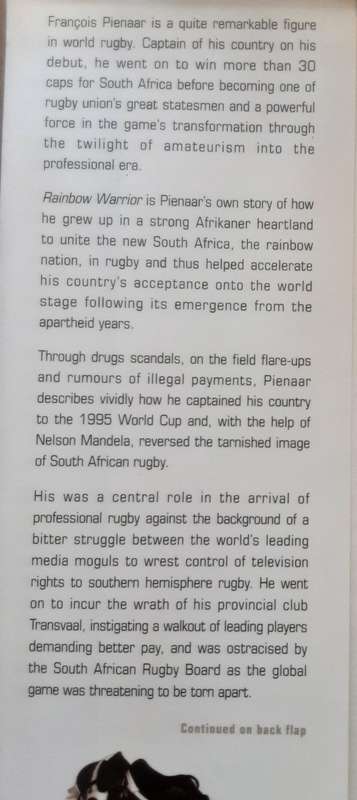 Rainbow Warrior Francois Pienaar with Edward Griffiths ***Signed by Pienaar**