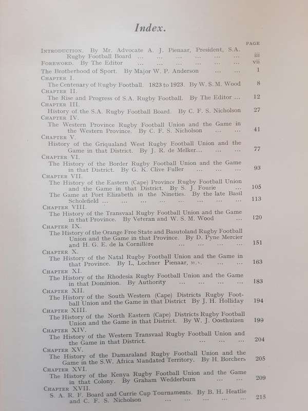 History of South African Rugby Football 1875 1932 by Ivor D Difford