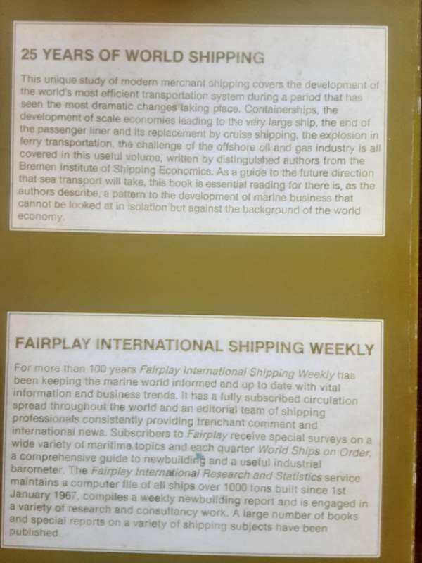 25 Years of World Shipping by Hans Ludwig Beth, Arnold Hader and Robert Kappel