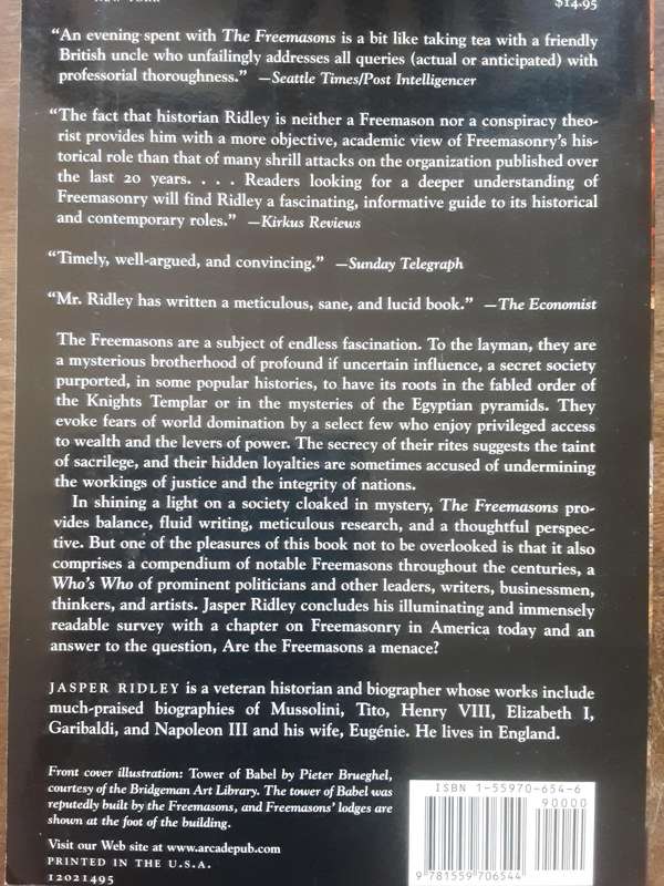 The Freemasons A History of the World's Most Powerful Secret Society by Jasper Ridley