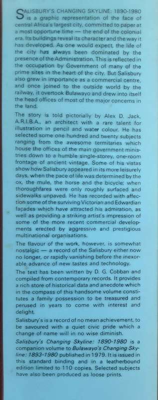 Salisbury's Changing Skyline 1890 1980 by Alex D Jack with text by D G Cobban