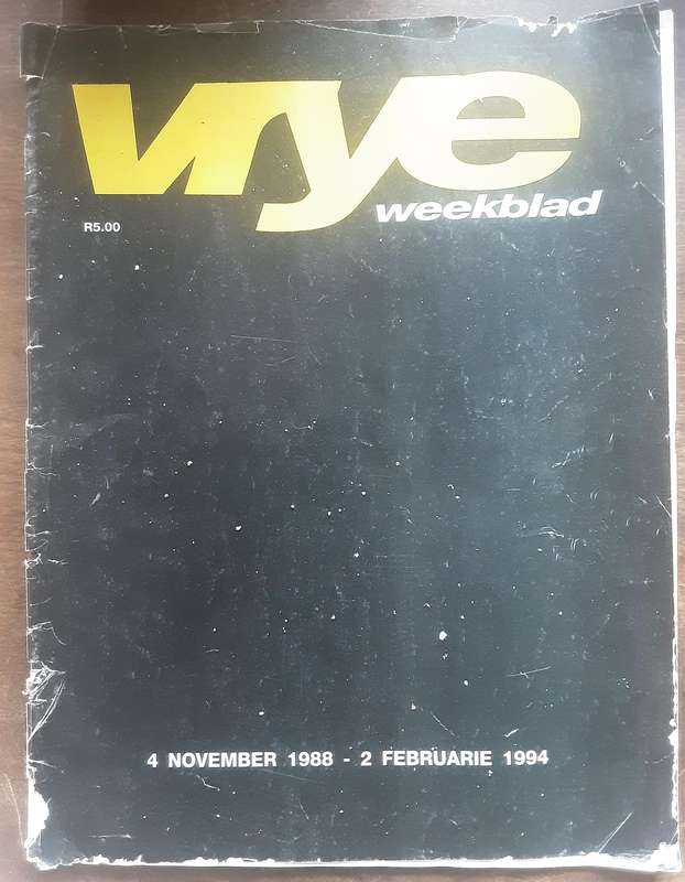Vrye Weekblad 4 November 1988 - 2 Februarie 1994