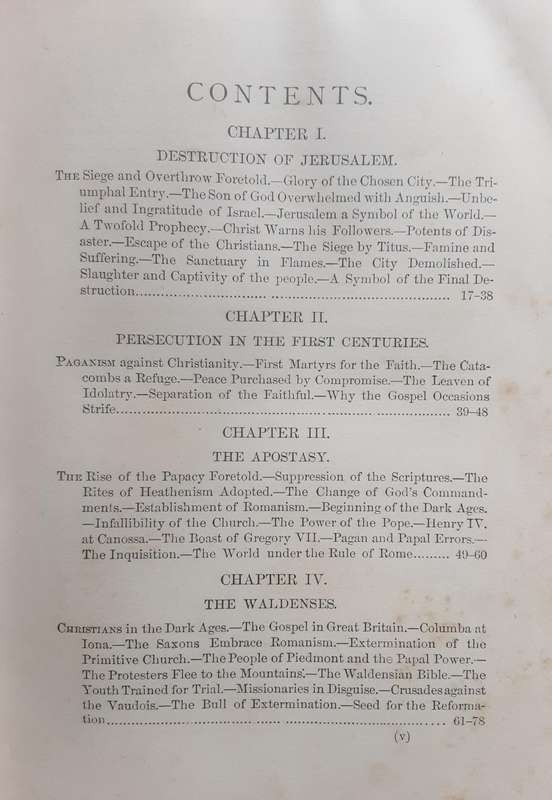 The Great Controversy Between Christ and Satan During The Christian Dispensation by Mrs E G White