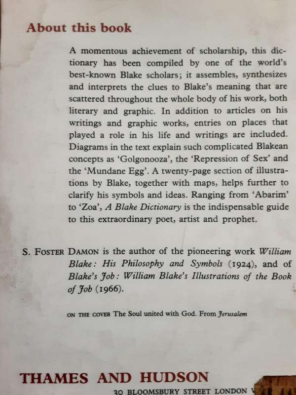 A Blake Dictionary by S Foster Damon