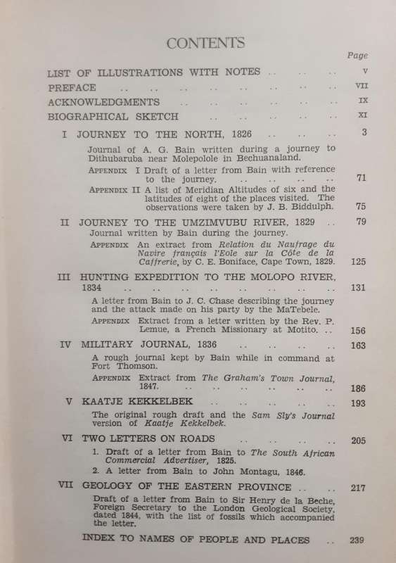 Journals of Andrew Geddes Bain edited by Margaret Hermina Lister **Van Riebeeck Society nbr 30**