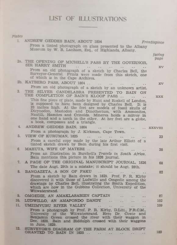 Journals of Andrew Geddes Bain edited by Margaret Hermina Lister **Van Riebeeck Society nbr 30**