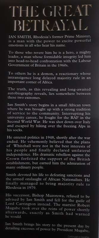 The Great Betrayal by Ian Smith ***Signed Copy ***