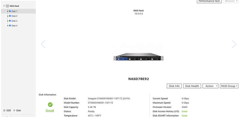 QNAP TS-469U & 4x Seagate 6TB NAS HDD