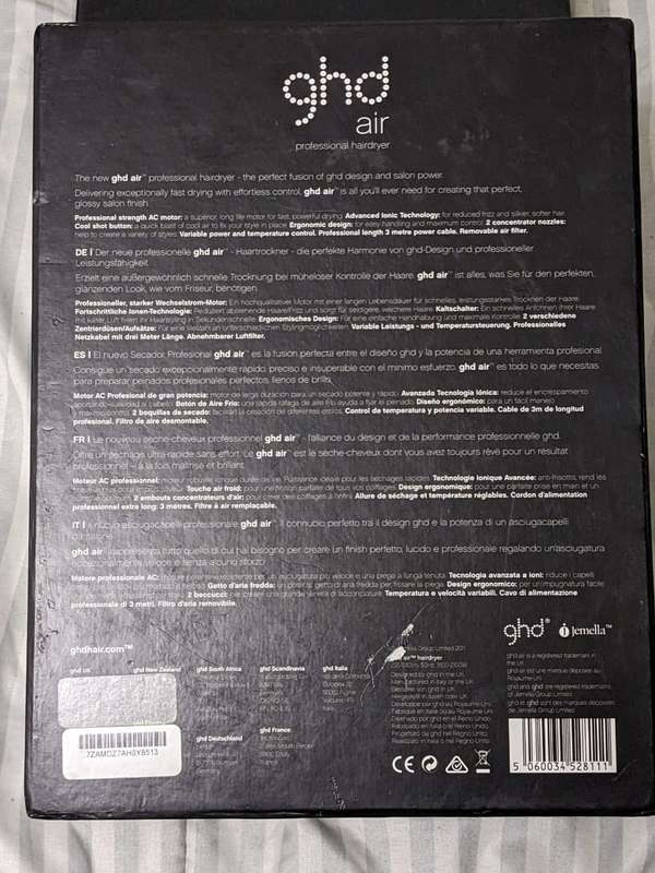 GHD Air Hairdryer - NOT WORKING, FOR PARTS ONLY.