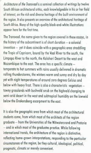 Architecture of the Transvaal - Roger Fischer & Schalk le Roux with Estelle Marais