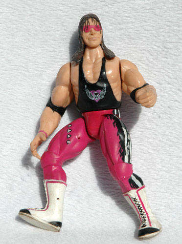 BRET THE HITMAN HART 1996 Jakks Pacific WWF WWE Wrestling 6" Action Figure Pink