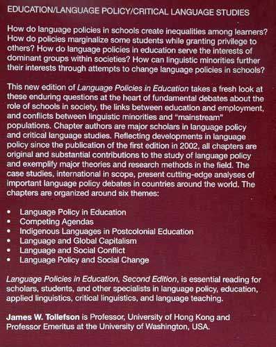 Language Policies in Education -- James Tollefson