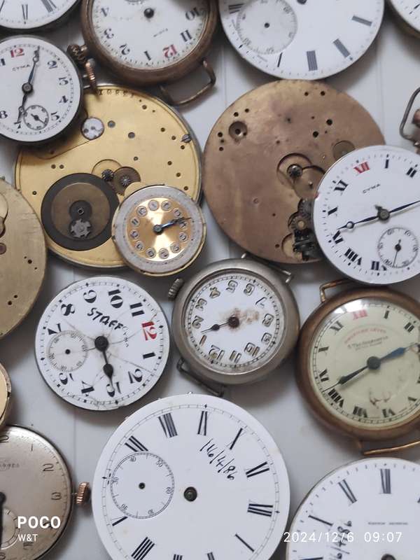 Trench and Pocket Watch movement lot