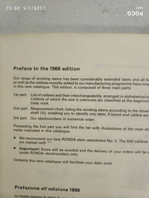 Ronda Book of Stems and replacements
