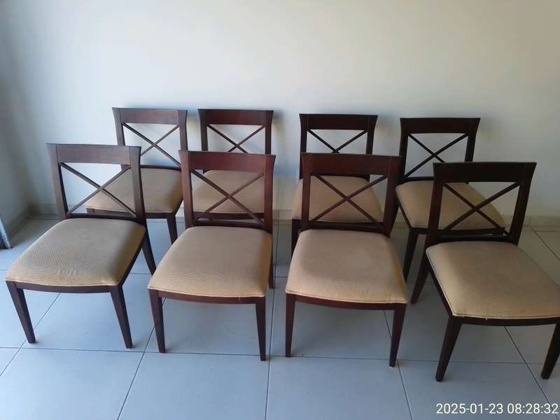 Coricraft Extendable Table Solid Wood 8-12 seats Table & 8 Chairs