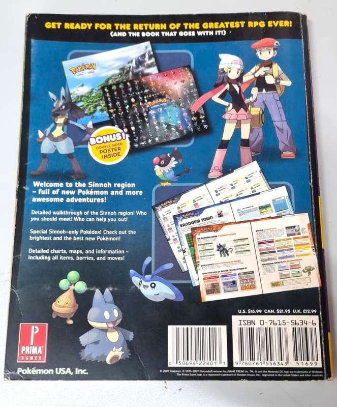Official Nintendo Rare Prima - Pokémon Diamond And Pearl Offical Scenario Guide
