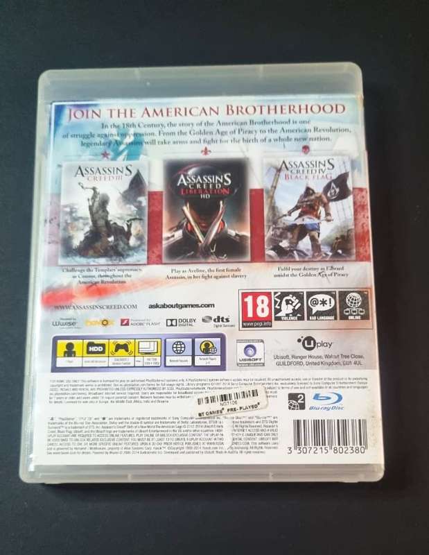 RARE Assassins Creed The American Saga PS3