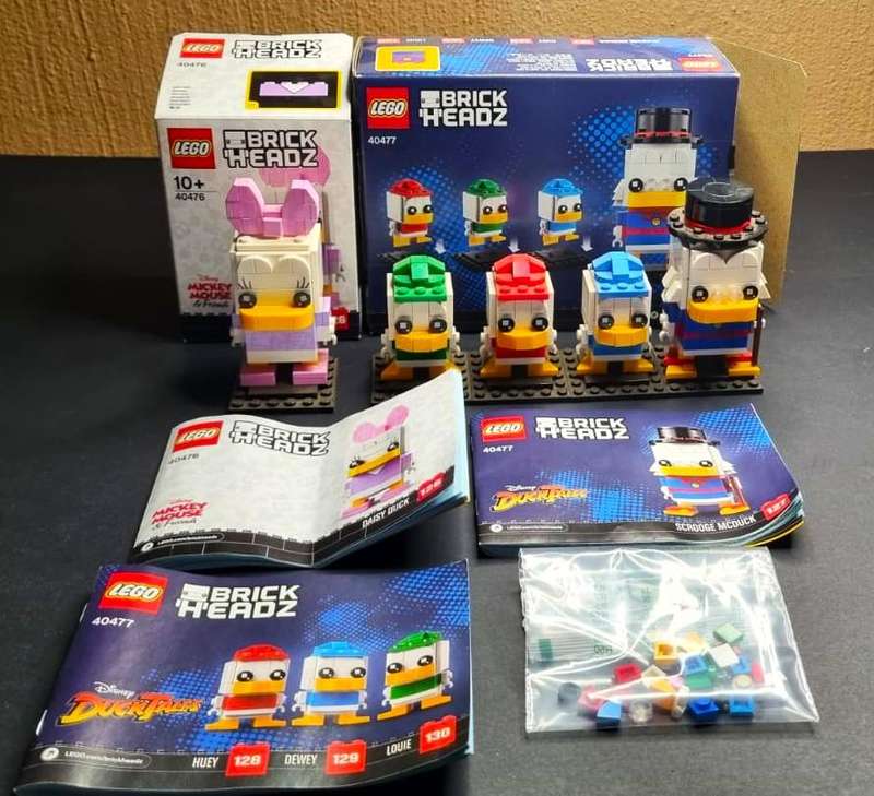 LEGO BrickHeadz Disney  DuckTales (40477) + Daisy Duck (40476)  Complete with Boxes + Spares