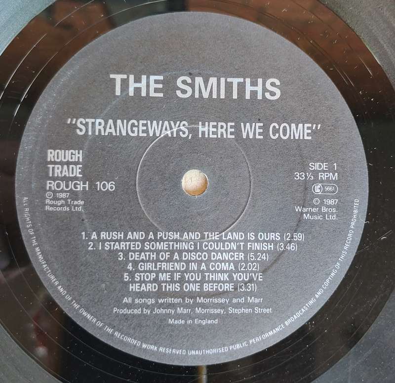 THE SMITHS - STRANGEWAYS HERE WE COME - VG+/VG+