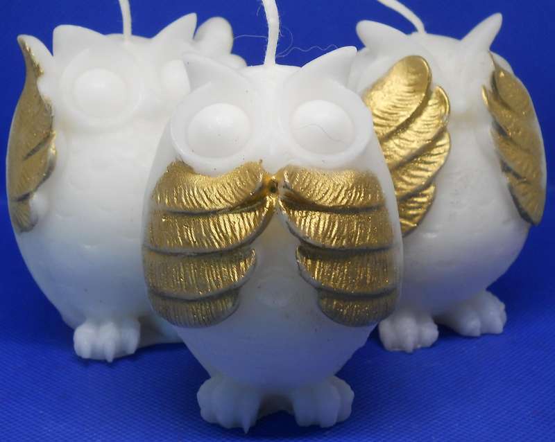 Candle  4. The Watchful Trio  Owl Candle Set
