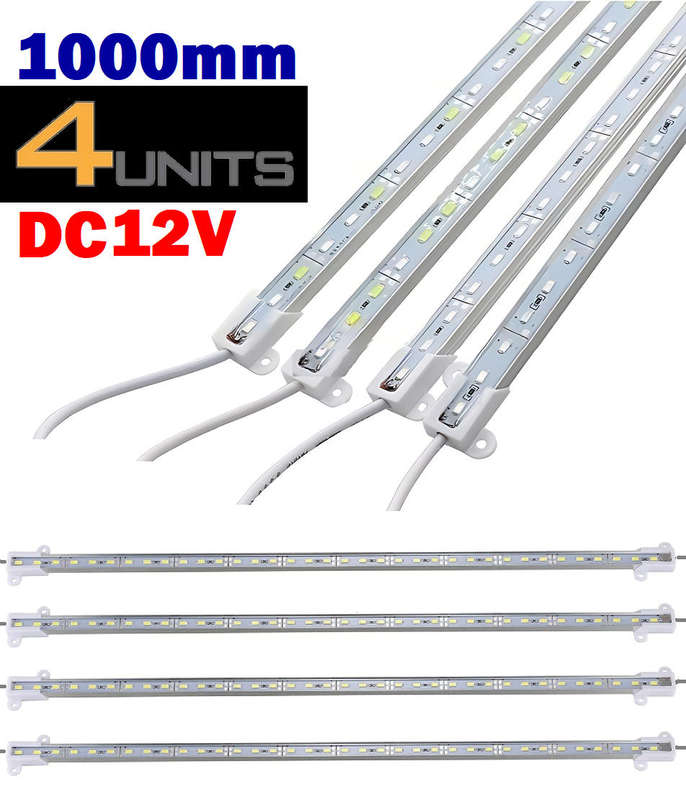 4 Units Of Waterproof 1000mm 100cm 1m LED Strip Lights Aluminium Rigid Strip. Collections Allowed.