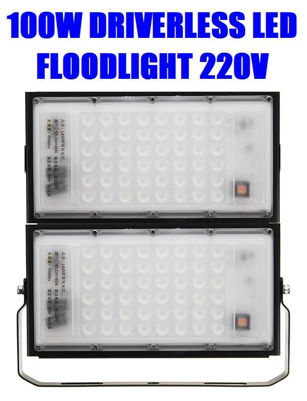 LED Floodlight 100W Waterproof IP66 Driverless Ultra Slim Design. Collections Are Allowed.