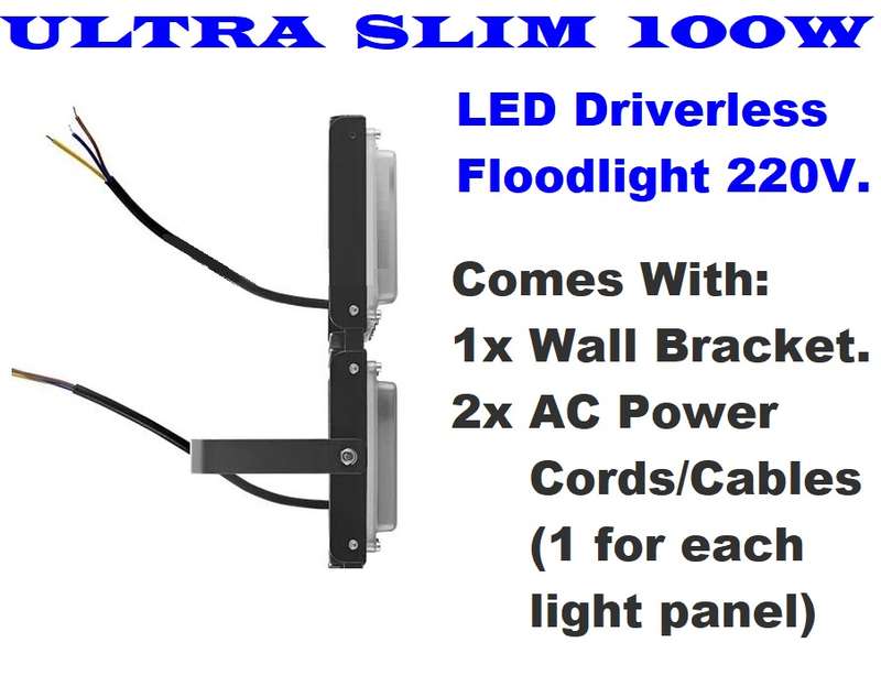 LED Floodlight 100W Waterproof IP66 Driverless Ultra Slim Design. Collections Are Allowed.