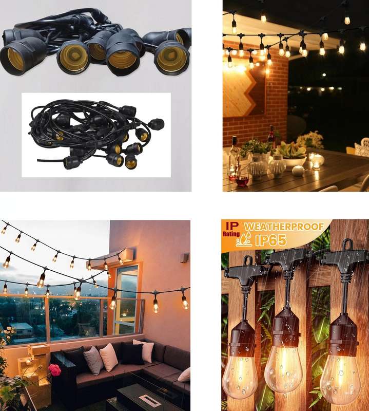 100m 220V Heavy Duty Durable Festoon Cable Wire. E27 Suspended Bulb Holders. Takes Approx 310 Bulbs.
