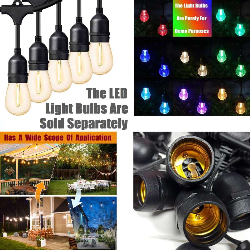 100m 220V Heavy Duty Durable Festoon Cable Wire. E27 Suspended Bulb Holders. Takes Approx 310 Bulbs.