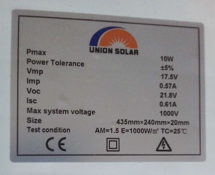 10W Solar Panel: 10W Monocrystalline PhotoVoltaic Generation. Collections Are Allowed.