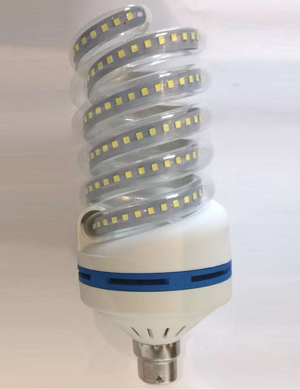Glass Covered LED Light Bulbs. 12W Spiral Energy Saver 220V in B22 Cool White. Collections Allowed.