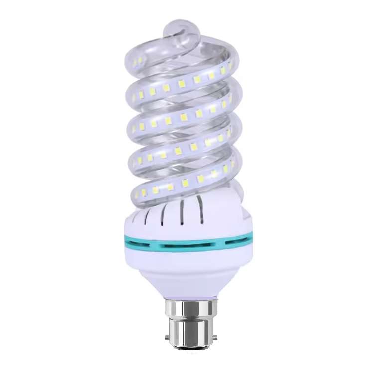 Glass Covered LED Light Bulbs. 12W Spiral Energy Saver 220V in B22 Cool White. Collections Allowed.
