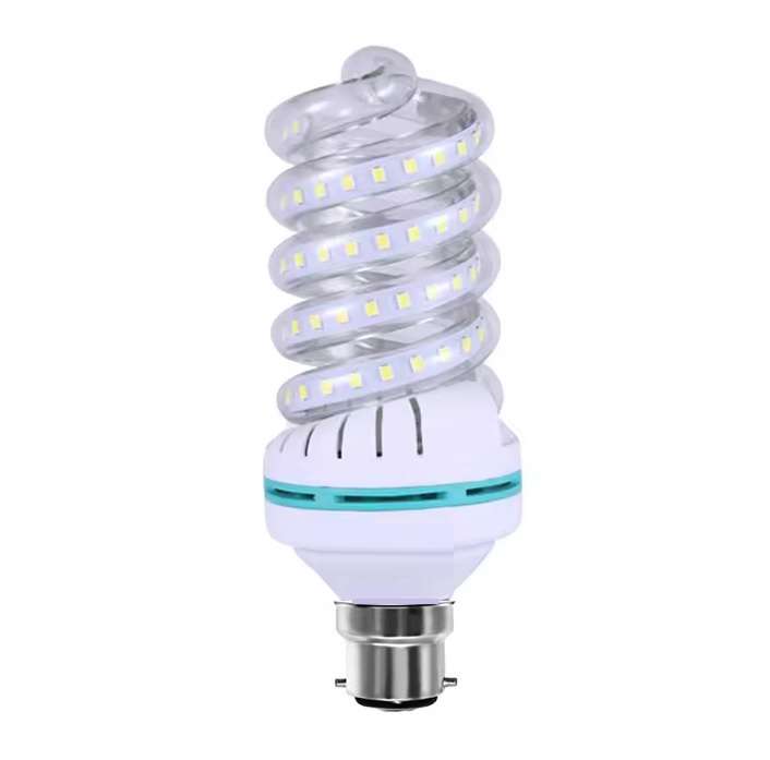 Glass Covered LED Light Bulbs. 12W Spiral Energy Saver 220V in B22 Cool White. Collections Allowed.
