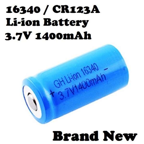 3.7V 1400mAh Li-ion Rechargeable 16340 CR123A Batteries / Cells. New Products. Collections Allowed.