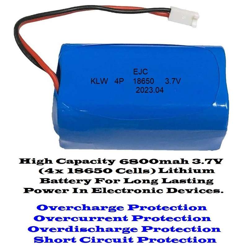 18650 Battery Pack 3.7V Rechargeable 4-Cells (4P Pack). In Parallel Connection. Collections Allowed.