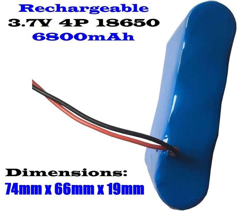 18650 Wired 3.7V 4-Cells [4P] Rechargeable Battery Pack. Parallel Connection. Collections Allowed.