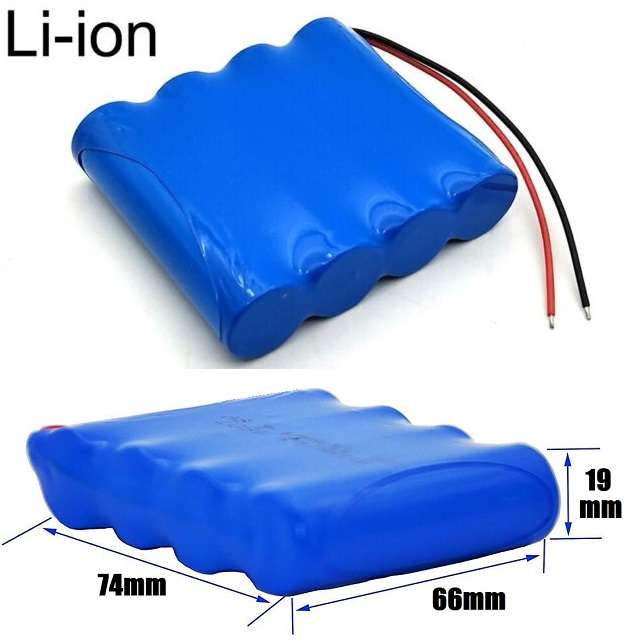 18650 Wired 3.7V 4-Cells [4P] Rechargeable Battery Pack. Parallel Connection. Collections Allowed.
