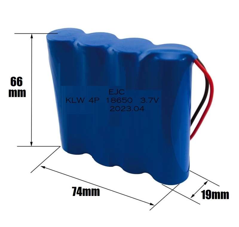 18650 Wired 3.7V 4-Cells [4P] Rechargeable Battery Pack. Parallel Connection. Collections Allowed.