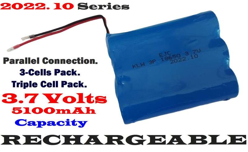 3Cells [3P] 18650 Rechargeable 3.7V 5100mAh Battery Pack In Parallel Connection. Collections Allowed