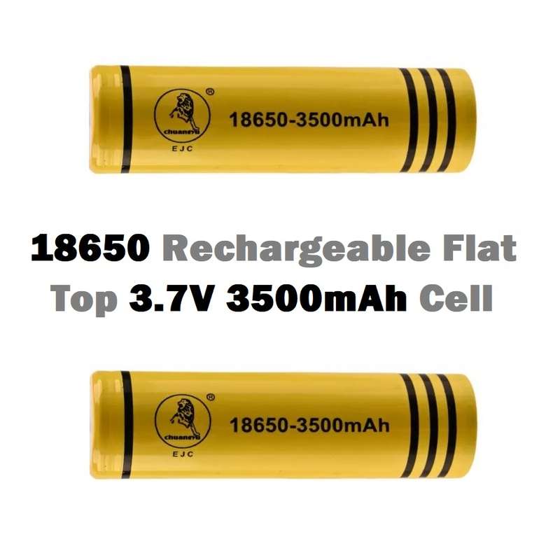 Rechargeable Flat Top 18650 Batteries For LED Torches, Light Duty Applications. Collections Allowed.
