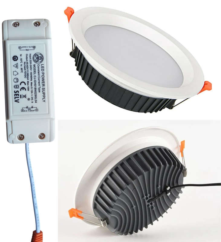 18W LED Round Panel Recessed Ceiling Light AC220~240V. Warm White Light Colour. Collections Allowed.