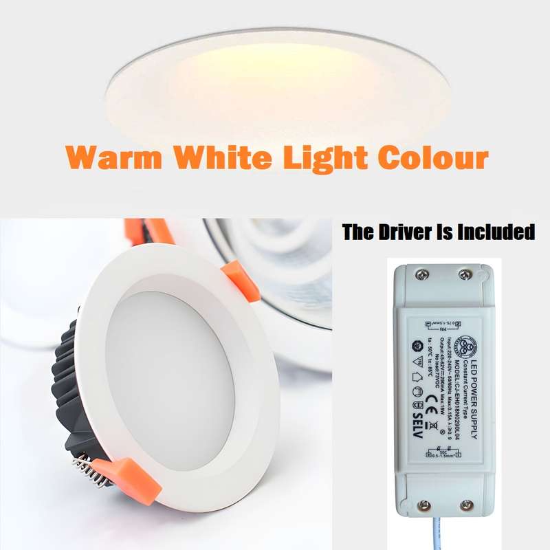 18W LED Round Panel Recessed Ceiling Light AC220~240V. Warm White Light Colour. Collections Allowed.