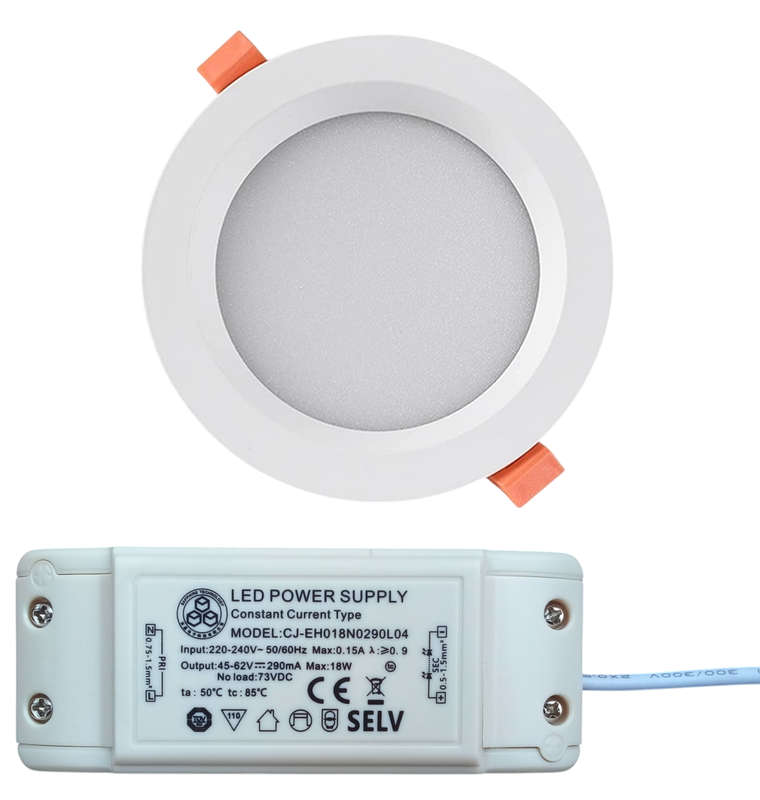 18W LED Round Panel Recessed Ceiling Light AC220~240V. Warm White Light Colour. Collections Allowed.