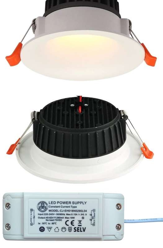 18W LED Round Panel Recessed Ceiling Light AC220~240V. Warm White Light Colour. Collections Allowed.