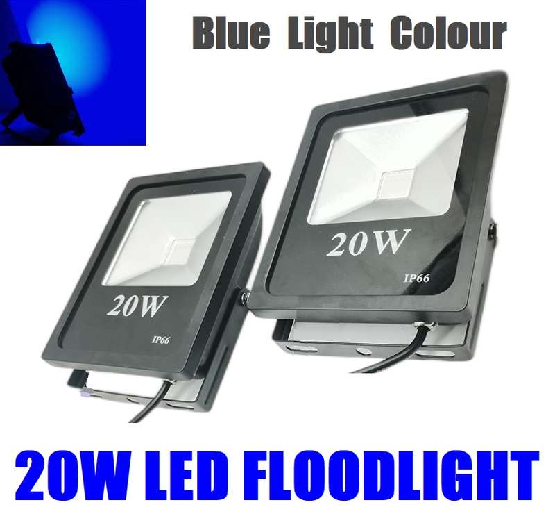 Blue Colour 20W AC185~240V LED Floodlight Black Slim Line. New on Bob Shop. Collections Allowed.