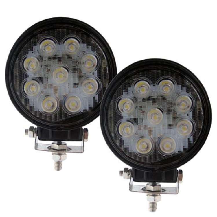 27W LED Auto Work Round Light Bar Spot Light Optical Lens 9~32V DC. Collections Are Allowed.