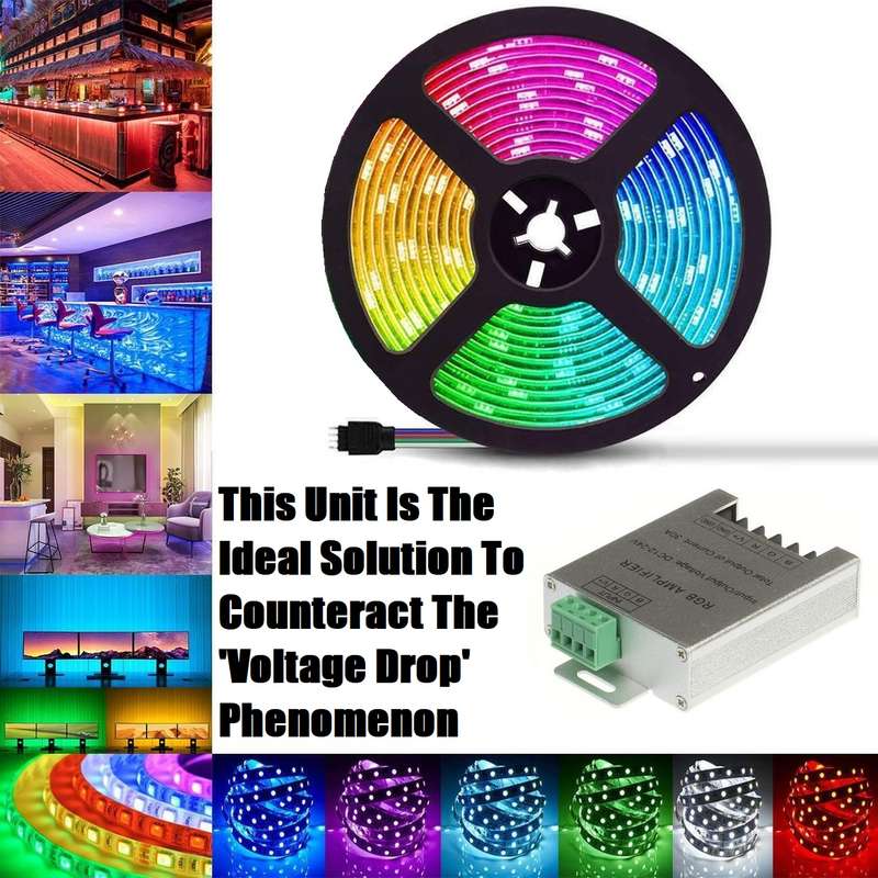 30A 12V~24V MultiColour RGB LED Strip Light Amplifier Aluminium Signal Booster. Collections Allowed.