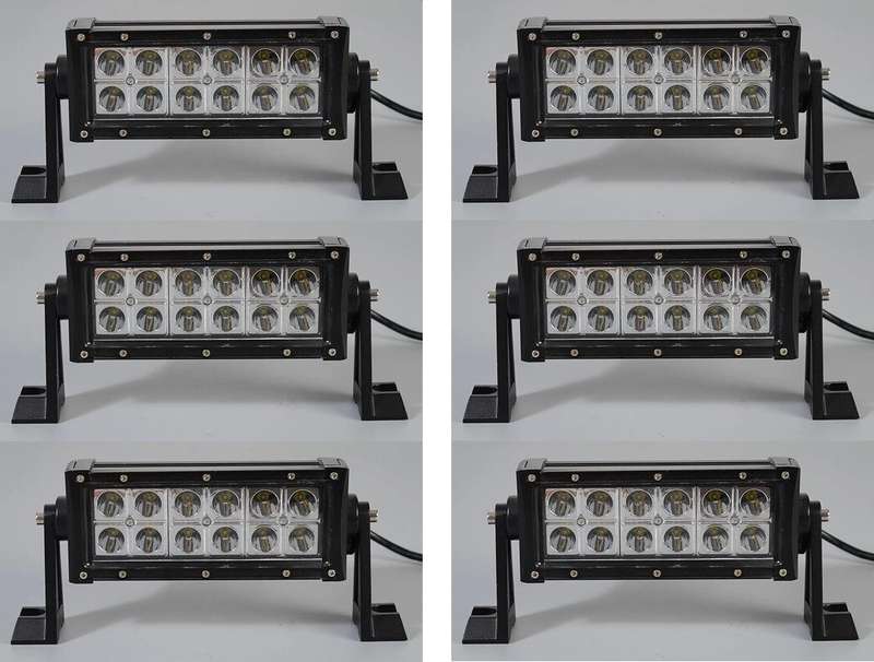 6 Units Of Double Row 36W LED Light Bars with 3D Lens Spot Beam 10V~32V DC. Collections Are Allowed.